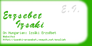 erzsebet izsaki business card